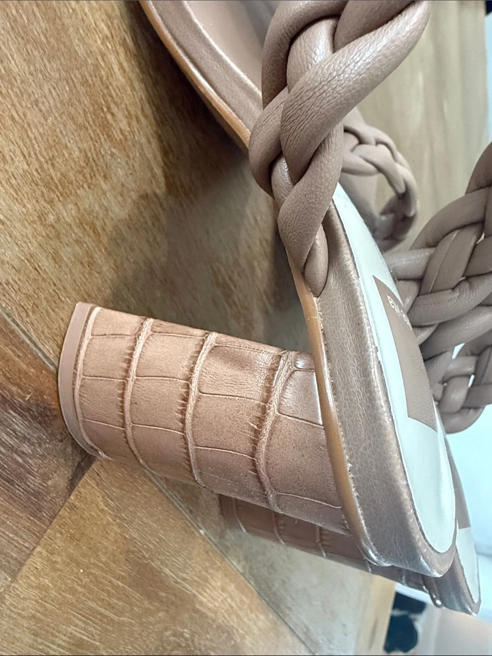 Dolce Vita Paily Braided Block Heel Sandals - Cafe Stella Sz 7.5